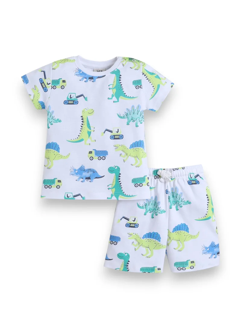 victor and jane Infant Boys Dinosaur Print Cotton Pajama Set